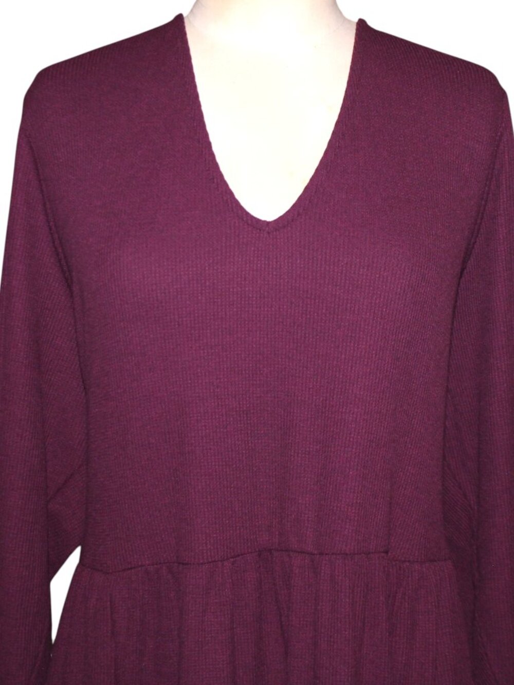 NWT Torrid Potent Purple Tiered Waffle Knit Mini Dress Plus Size 26 Pocket 4X - Picture 3 of 13
